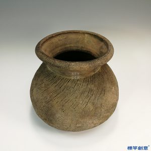 CB001 戰國時期灰陶魚簍形陶罐