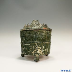 DB019 漢代綠釉陶博山蓋奩式香爐