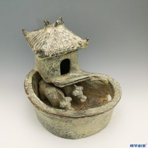 DB023 漢代綠釉陶房屋形豬圈