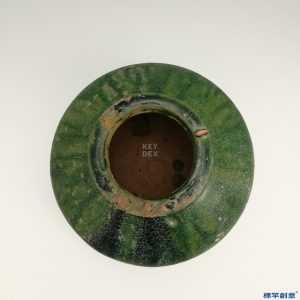 DB025 漢代綠釉陶寬肩束頸圓腹罐