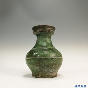 DB026 漢代綠釉陶盤口束頸圓腹壺