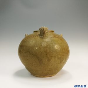 EB011 晉代越窯土青瓷羊首雙繫罐