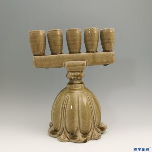 EG014 南北朝越窯青瓷佛教五方佛五管燈台