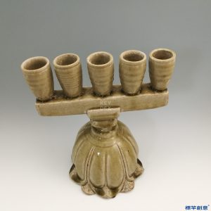 EG014 南北朝越窯青瓷佛教五方佛五管燈台