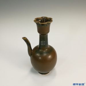 GB006 北宋定窯系醬釉佛教花口閼伽壺供水壺