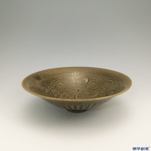 GE005 金代耀州窯土青瓷刻蓮花紋盤
