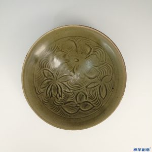 GE005 金代耀州窯土青瓷刻蓮花紋盤