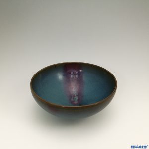 GE007 金代鈞窯天藍釉紫斑供碗