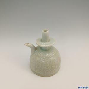 HA007 元代湖田窯青白瓷刻柳葉紋佛教淨水瓶