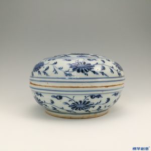 HB148 疑 明代景德鎮窯青花瓷蓮塘鴛鴦紋首飾盒