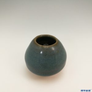 HA018 元代鈞窯天藍釉紫斑雞心形淨水杯