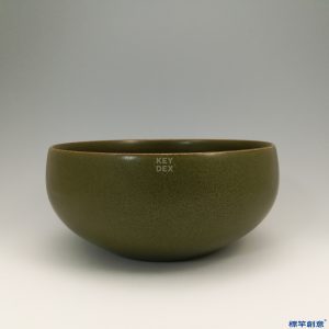 IA003 清代乾隆景德鎮官窯茶葉末釉乾隆款素面筆洗