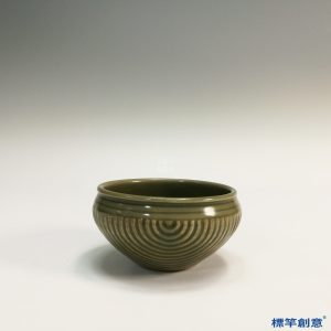 GA040 宋代耀州窯土青瓷魚簍形供水缽