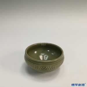 GA040 宋代耀州窯土青瓷魚簍形供水缽