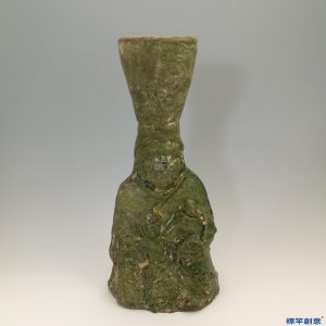 DB003 漢代綠釉陶人俑座式油燈