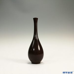 JJ011 日本大正時期銅製唐款佛教鶴首瓶觀音瓶