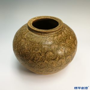 EB028 晉代褐青瓷滿地錢紋大口瓷罐