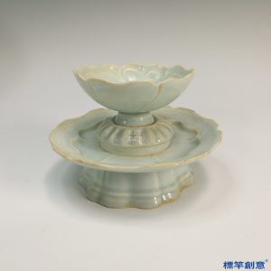 GC014 南宋湖田窯青白瓷蓮瓣紋杯盞盞托一組