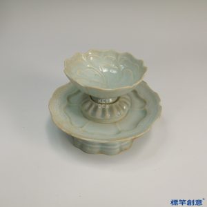 GC014 南宋湖田窯青白瓷蓮瓣紋杯盞盞托一組