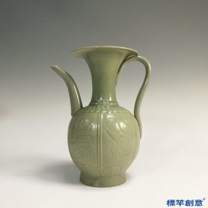 GB026 北宋越窯青瓷刻蓮瓣紋點茶水注執壺