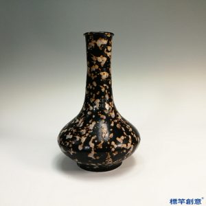 GC023 南宋吉州窯黑釉玳瑁斑長頸瓶