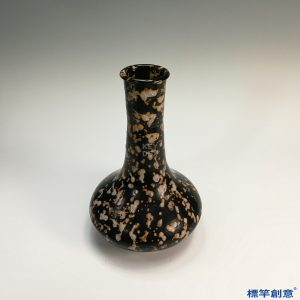GC023 南宋吉州窯黑釉玳瑁斑長頸瓶