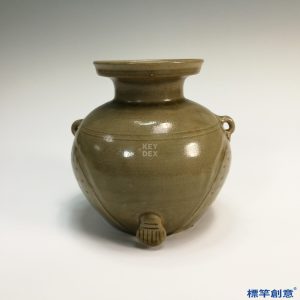 FC007 五代越窯青瓷盤口雙繫鷄首壺