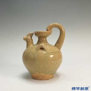 EG028 南北朝洪州窯黃釉雙繫雞首壺