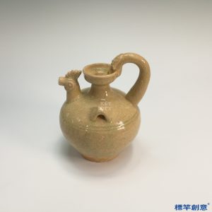 EG028 南北朝洪州窯黃釉雙繫雞首壺