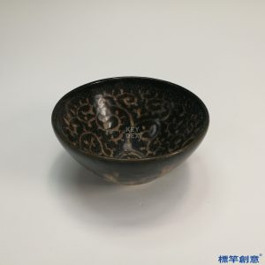 GC036 南宋吉州窯黑釉玳瑁斑剔犀紋茶盞