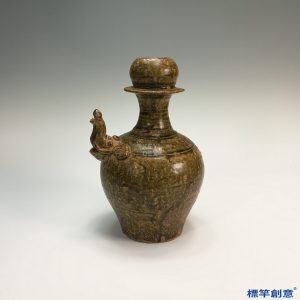 DE015 東漢越窯褐青瓷象首佛鉢口淨瓶