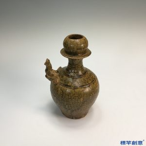 DE015 東漢越窯褐青瓷象首佛鉢口淨瓶