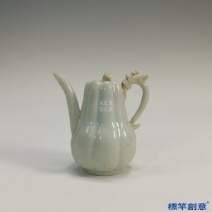 GA043 宋代湖田窯青白瓷瓜棱形獸鈕倒流壺