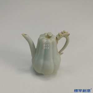 GA043 宋代湖田窯青白瓷瓜棱形獸鈕倒流壺