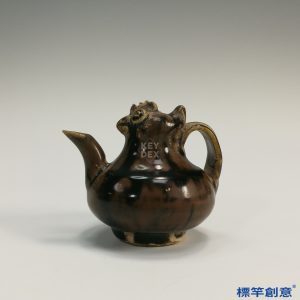 GA045 宋代建窯醬釉雞首形小水注