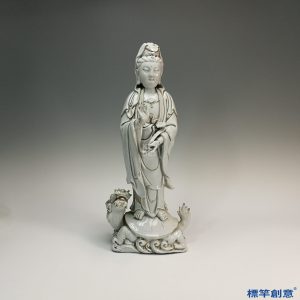 IA030 清代白釉佛教觀音菩薩立像