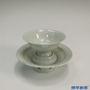 GC049 南宋湖田窯青白瓷六瓣花口盞杯盞托一組