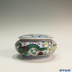 HB022 明代景德鎮窯鬥彩繪龍紋蓋罐
