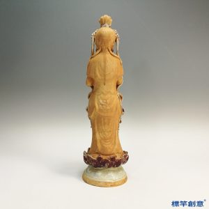 HA047 元代湖田窯青白瓷繪釉裡紅觀音菩薩立像