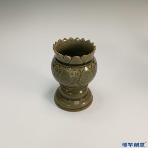 GB041 北宋越窯土青瓷刻蓮瓣紋佛教行爐