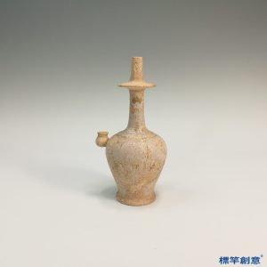 FB030 唐代當陽峪窯米黃釉絞胎石紋佛教淨瓶