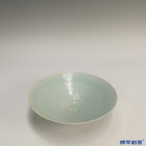 GB040 北宋湖田窯青白瓷刻嬰戲紋敞口碗