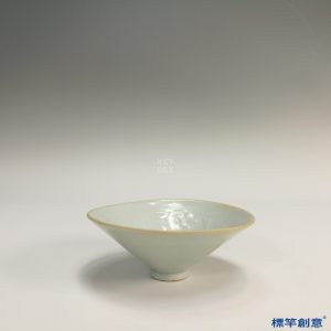 HA060 元代湖田窯青白瓷印花茶盞斗笠盞