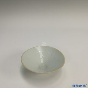 HA060 元代湖田窯青白瓷印花茶盞斗笠盞