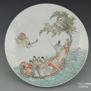 IB013 民國初年和合二仙同舟共濟瓷板