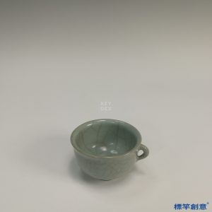 GC092 南宋龍泉溪口窯粉青釉仿官窯開片單把杯