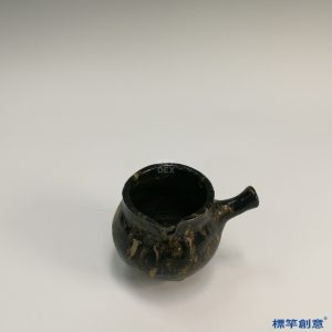 GC118 南宋吉州窯黑釉油滴紋橫把煮茶壺