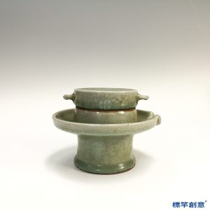 HA069 元代龍泉窯青瓷冰裂紋點茶茶磨