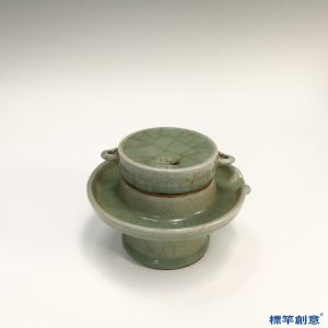HA069 元代龍泉窯青瓷冰裂紋點茶茶磨