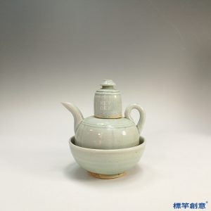 GB059 北宋建寧窯青白瓷酒壺壺托一套